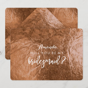 Convites PixDezines Faux Copper Você Será..Bridesmaid
