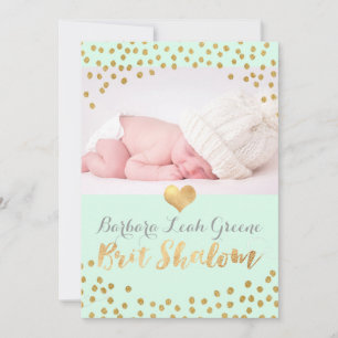 Convites PixDezines Faux Dourado Confetti/Brit Shalom/DIYco