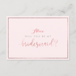 Convites PixDezines Faux Rosa Dourado Você Será..Bridesmaid