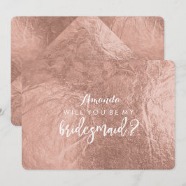 Convites PixDezines Faux Rosa Dourado Você Será..Bridesmaid