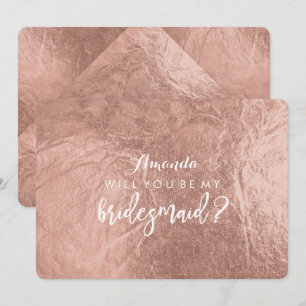 Convites PixDezines Faux Rosa Dourado Você Será..Bridesmaid