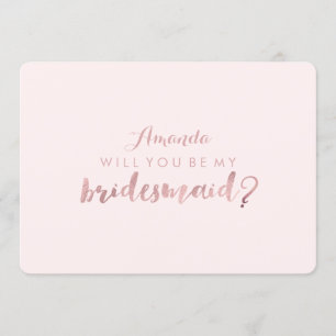 Convites PixDezines Faux Rosa Dourado Você Será. Bridesman
