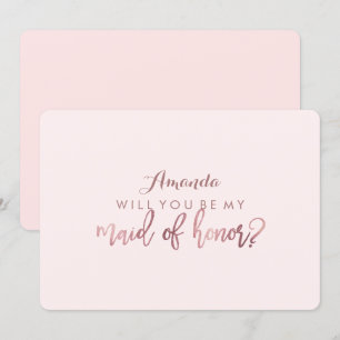 Convites PixDezines Faux Rosa Dourado Você Será... Maid
