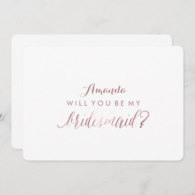 Convites PixDezines Faux Rosa Dourado Você Vai... Minha Col (Frente/Verso)