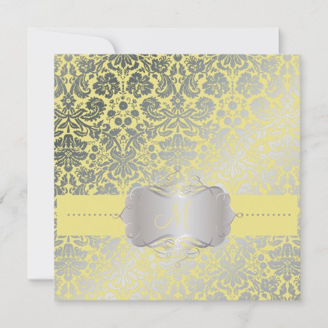 Convites PixDezines FAUX SILVER DESIRE/DIY background/lemon (Frente)