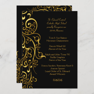 Convites PIXDezines FILIGREE SWIRLS / FAUX DOURADO