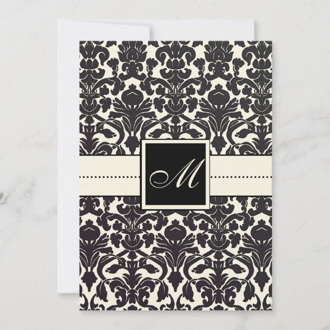 Convites PixDezines Flora Damask/DIY color/creme (Frente)
