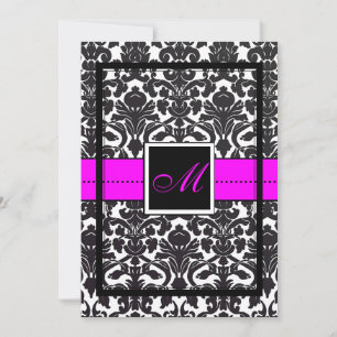 Convites PixDezines Flora Damask/DIY color/neon rosa
