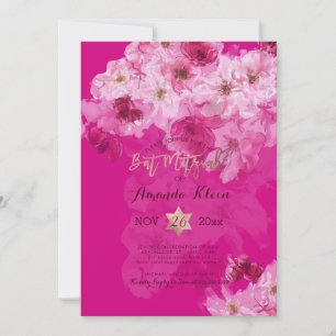 Convites PixDezines Floral Watercolor Bat Mitzvah