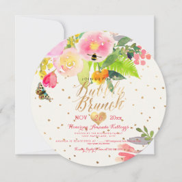 Convites PixDezines Floral Watercolor Brunch+Borracha