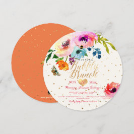 Convites PixDezines Floral Watercolor Brunch+Borracha