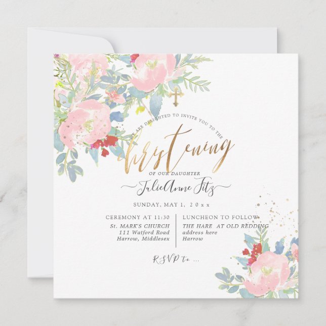 Convites PixDezines Flores de Água de Algodão (Frente)