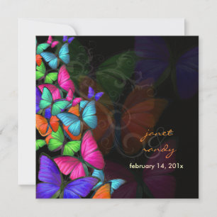 Convites PixDezines Fluttering By/Neon color/background