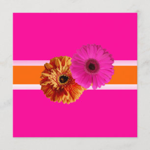 Convites PixDezines Gerber, cor de laranja+paixão rosa/esc