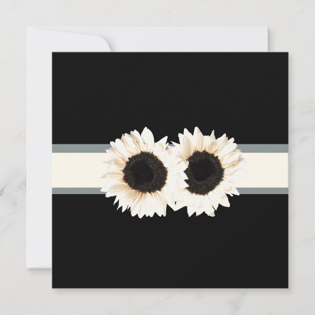 Convites PixDezines girassol branco/fundo escuro+evento! (Frente)