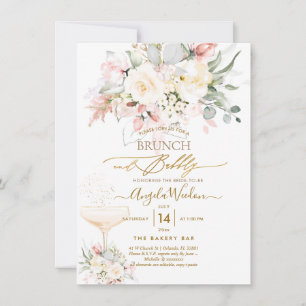 Convites PixDezines H2 Blush Alabaster Rosa Brunch Bubble