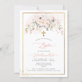 Convites PixDezines H2 Blush Rosas Baptism