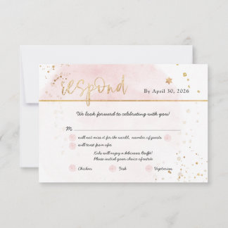 Convites PixDezines H2 Rosa Bege Algodão Doce Mitzvah RSVP