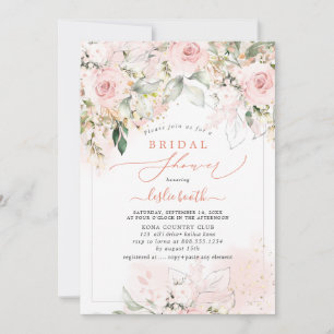 Convites PixDEzines H2 Rosas Blush Hydrangea Chá de panela