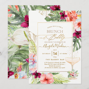 Convites PixDezines H2 Tropical Paradise Brunch Bubbly