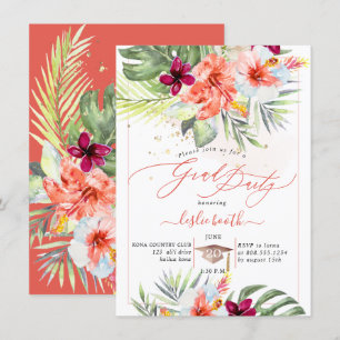 Convites PixDezines H2 Tropical Paradise Luau Graduação
