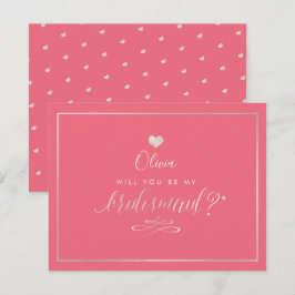 Convites PixDezines Iridescente Rosa Bege, Dama de Honra