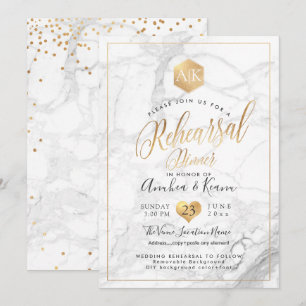 Convites PixDezines Jantar de Ensaios+Faux Dourado Mel
