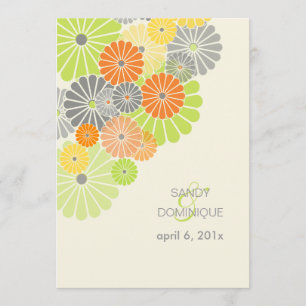 Convites PixDezines Kiku (chrysanthemum), cor cítrica
