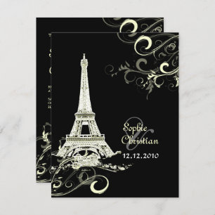 Convites PixDezines La Tour Eiffel+Swirls