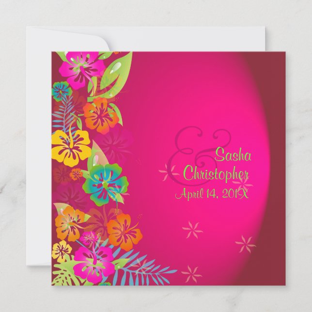 Convites PixDezines Leis/Luau/hibiscus (Frente)