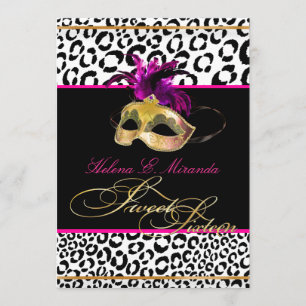 Convites PixDezines Leopard Sweet 16 Mascarada/DIY color!!