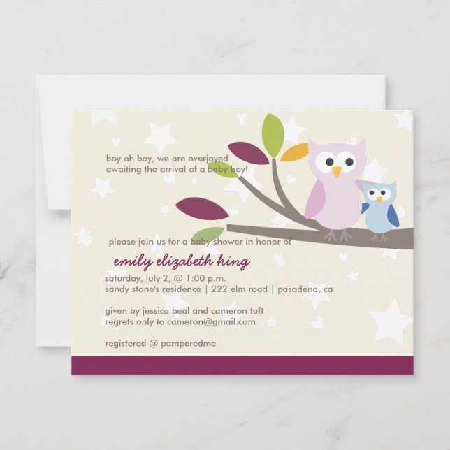 Convites PixDezines Mamãe+bebê para um chá (Frente)