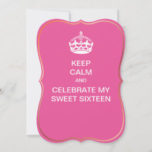 Convites PixDezines mantenha a calma / Sweet 16