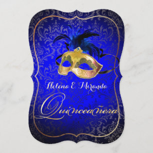 Convites PixDezines Máscara/ Azul / DIYcolor!