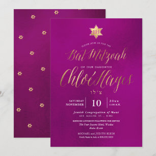 Convites PixDezines Minimalista Mitzvah, Script