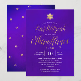 Convites PixDezines Minimalista Ultra Violeta Mitzvah, Scri