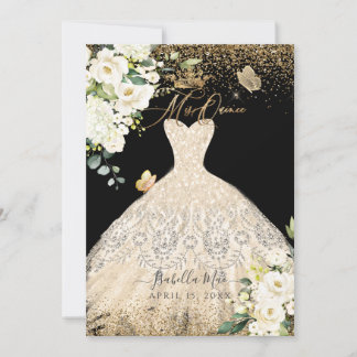 Convites PixDezines Mis Quince Champanhe Dourado