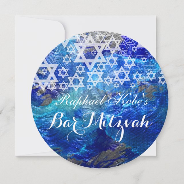 Convites PixDezines/mod stars/Bar Mitzvah (Frente)