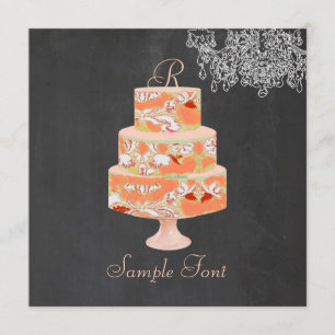 Convites PixDezines monograma alice floral bolo