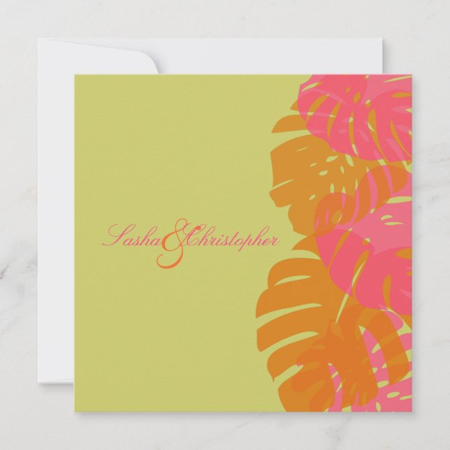 Convites PixDezines Monstera, Folhagem Tropical (Frente)