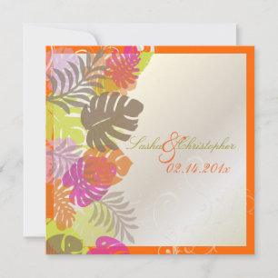 Convites PixDezines Monstera, Folhagem Tropical+Redemoinhos