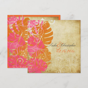 Convites PixDezines MONSTERA/PINK/ORANGE/SWIRLS