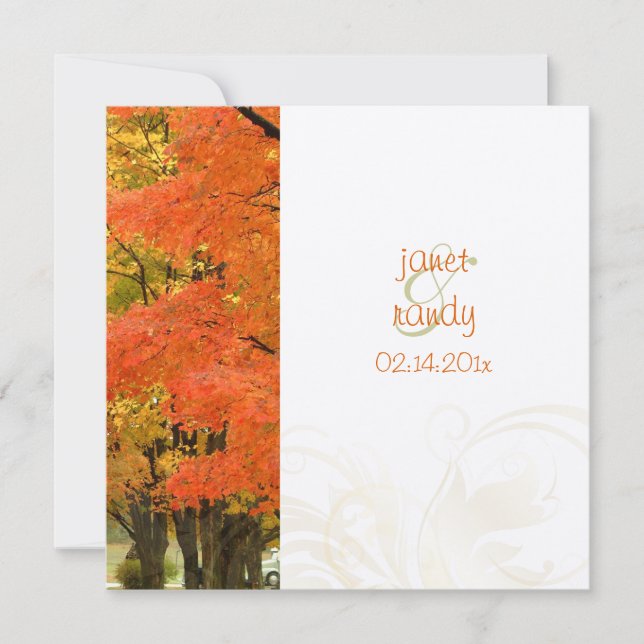 Convites PixDezines na floresta, casamentos de outono/event (Frente)