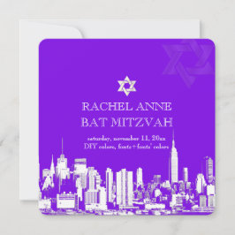 Convites PixDezines NYC skyline/bat mitzvah