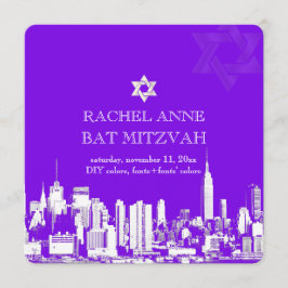 Convites PixDezines NYC skyline/bat mitzvah
