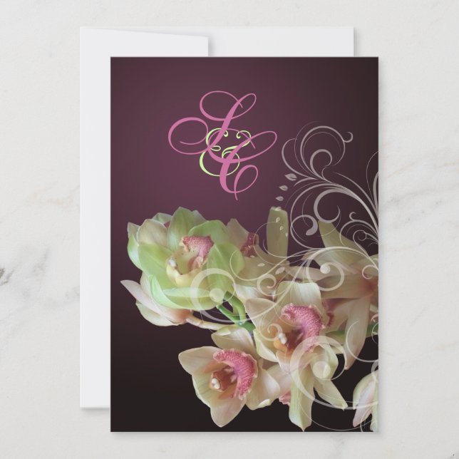 Convites PixDezines Orchid + Floreio Ornamental (Frente)