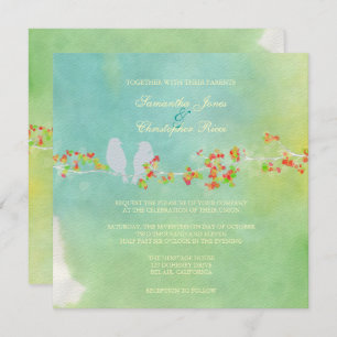 Convites PixDezines Original Love Birds on watercolor