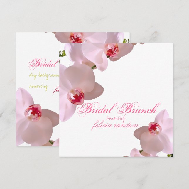 Convites PixDezines Orquídeas/phalaenopsis/fundo de DIY (Frente/Verso)