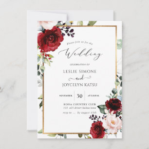 Convites PixDezines Paixão Floral Aquarela Casamento