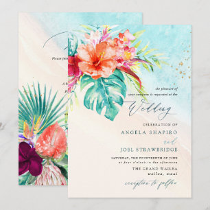 Convites PixDezines Paraíso Tropical Casamento na Praia